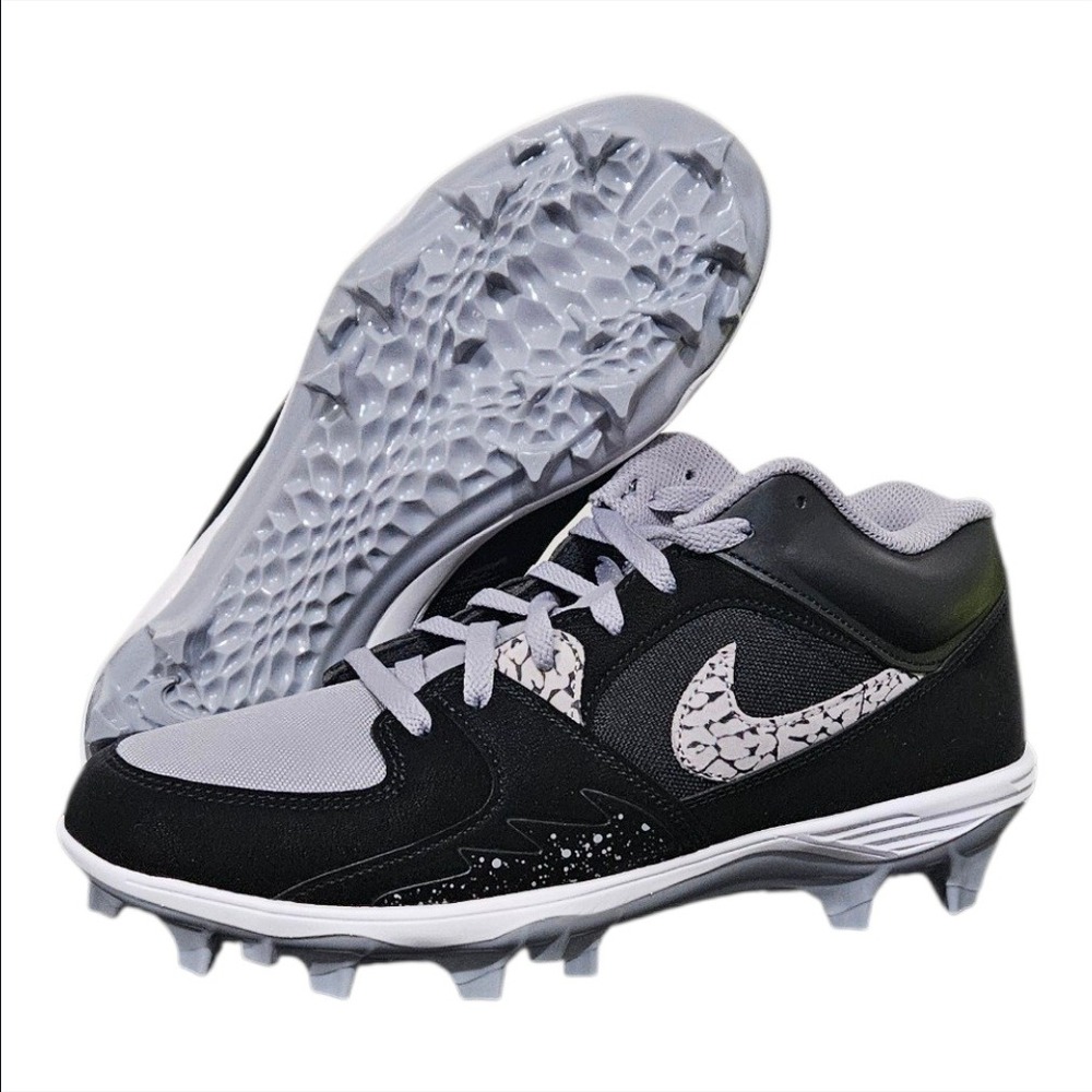 Nike Air Jordan Stadium 90 Cleats Black Grey Elephant Print Mens 11 HQ0210-060